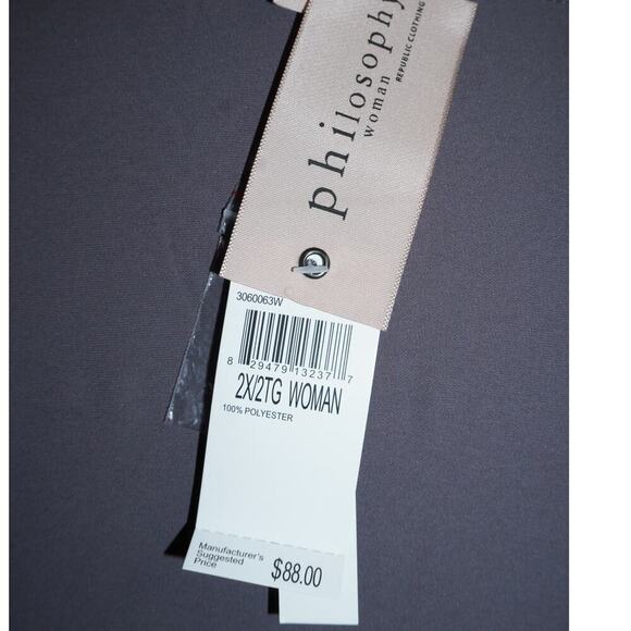 Philosophy Republic Clothing Open Front Draped Jacket Women's 2X Gray NWT - Picture 8 of 9